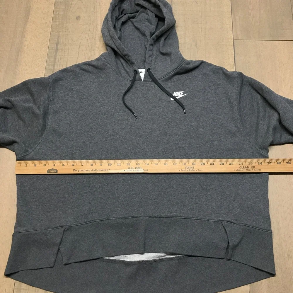 Nike Hoodie Womens Plus Size 1X Gray Pullover Hooded Cotton Blend Gym Run Casual